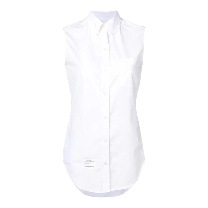 Club21 - Thom Browne - Classic Sleeveless Point Collar Top - BLOUSES - White