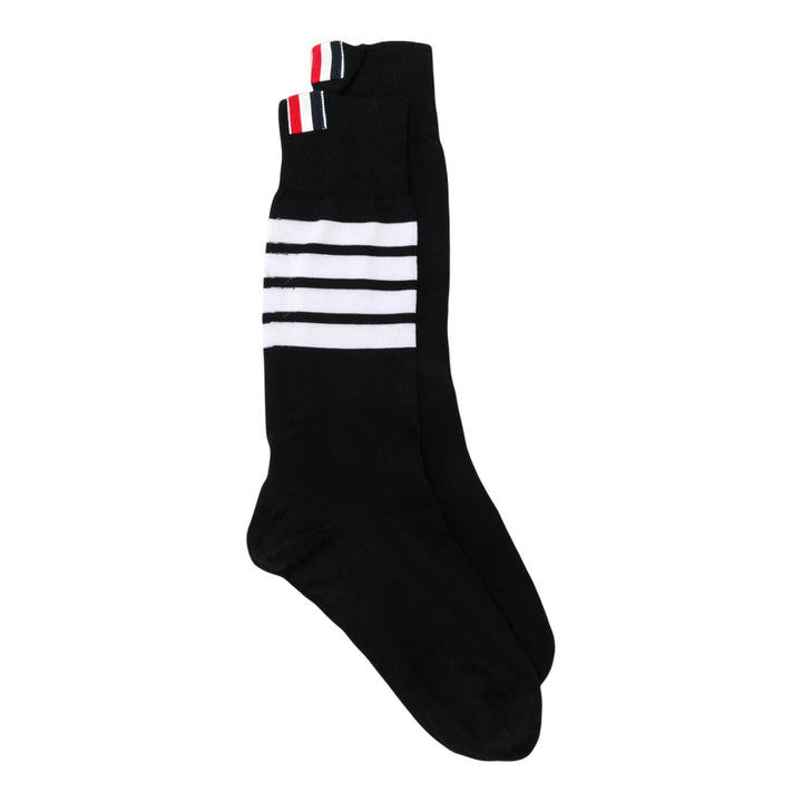 Club21 - Thom Browne - Cotton 4-Bar Mid Calf Socks Women - SOCKS - Black