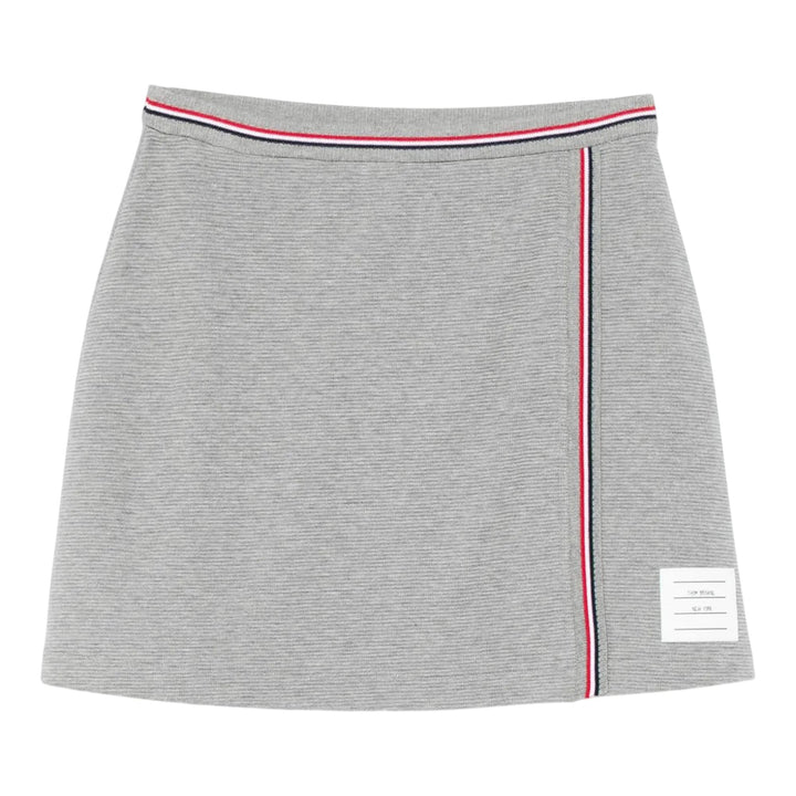 Club21 - Thom Browne - Cotton Waffle Mini Wrap Skirt Women - SKIRTS - Light Grey