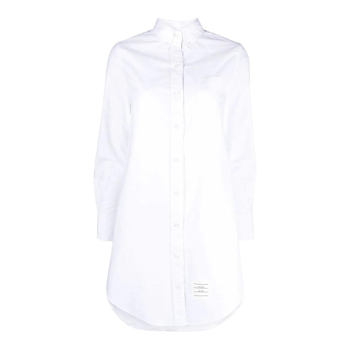 Club21 - Thom Browne - Crinkled Cotton Shirtdress Women - DRESSES - White