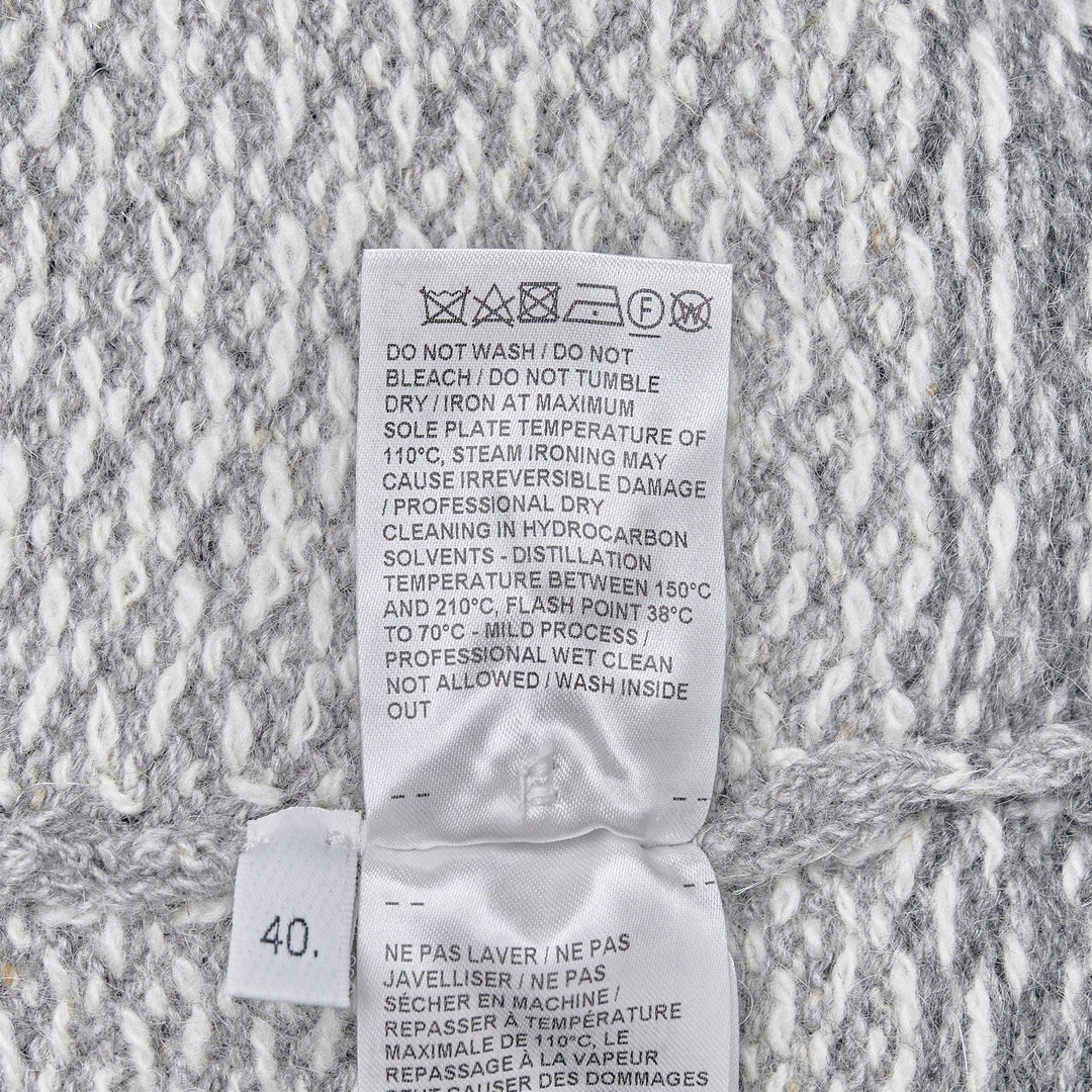 Club21 - Thom Browne - Fairisle Jacquard Donegal Cropped Cardigan Women - CARDIGANS - Light Grey