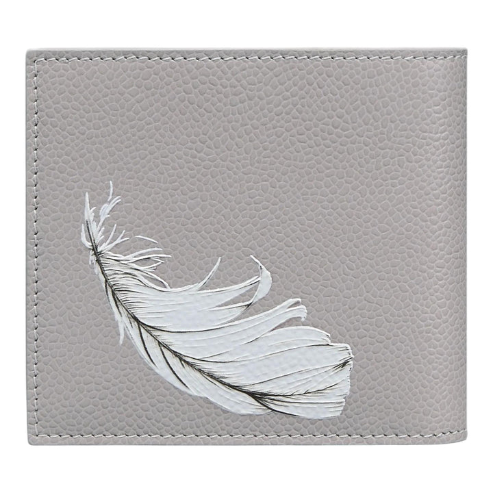 Club21 - Thom Browne - Feather Print Pebble Grain Bilfold Men - WALLETS - Light Grey
