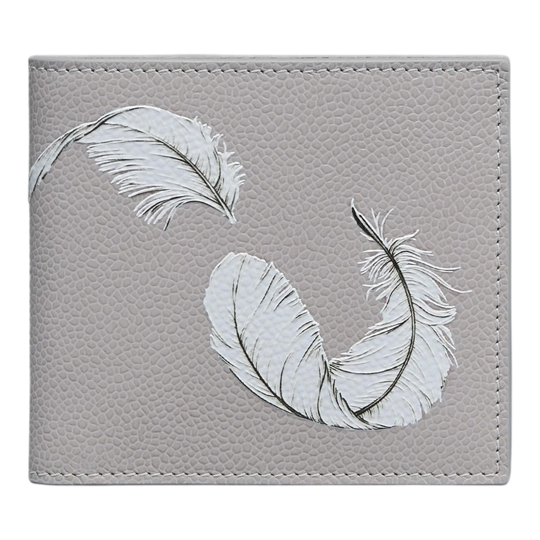 Club21 - Thom Browne - Feather Print Pebble Grain Bilfold Men - WALLETS - Light Grey