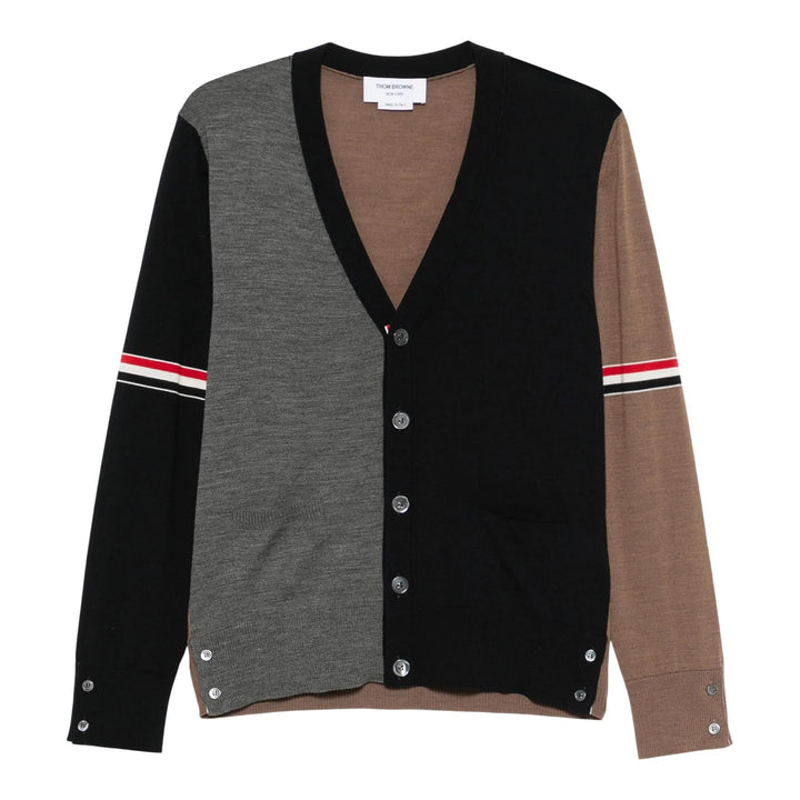 Club21 - Thom Browne - Fine Merino Wool Funmix V Neck Cardigan Men - CARDIGANS - Navy