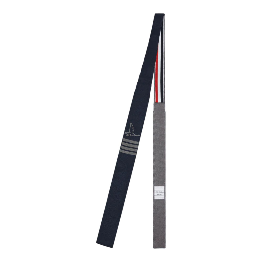 Club21 - Thom Browne - Geese Icon Jacquard 4-Bar Silk Knit Tie Men - TIES - Navy