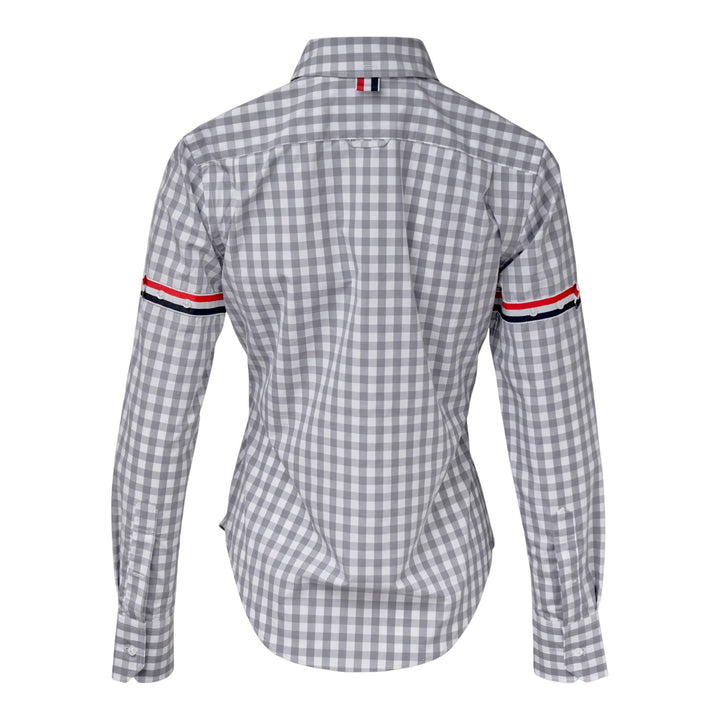 Club21 - Thom Browne - Gingham Check Poplin Armband Shirt Women - BLOUSES - Grey