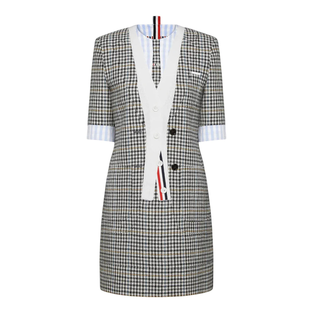 Club21 - Thom Browne - Gunclub Check Hunting Tweed Trompe L'Oeil Dress Women - WOVEN DRESSES - Multi