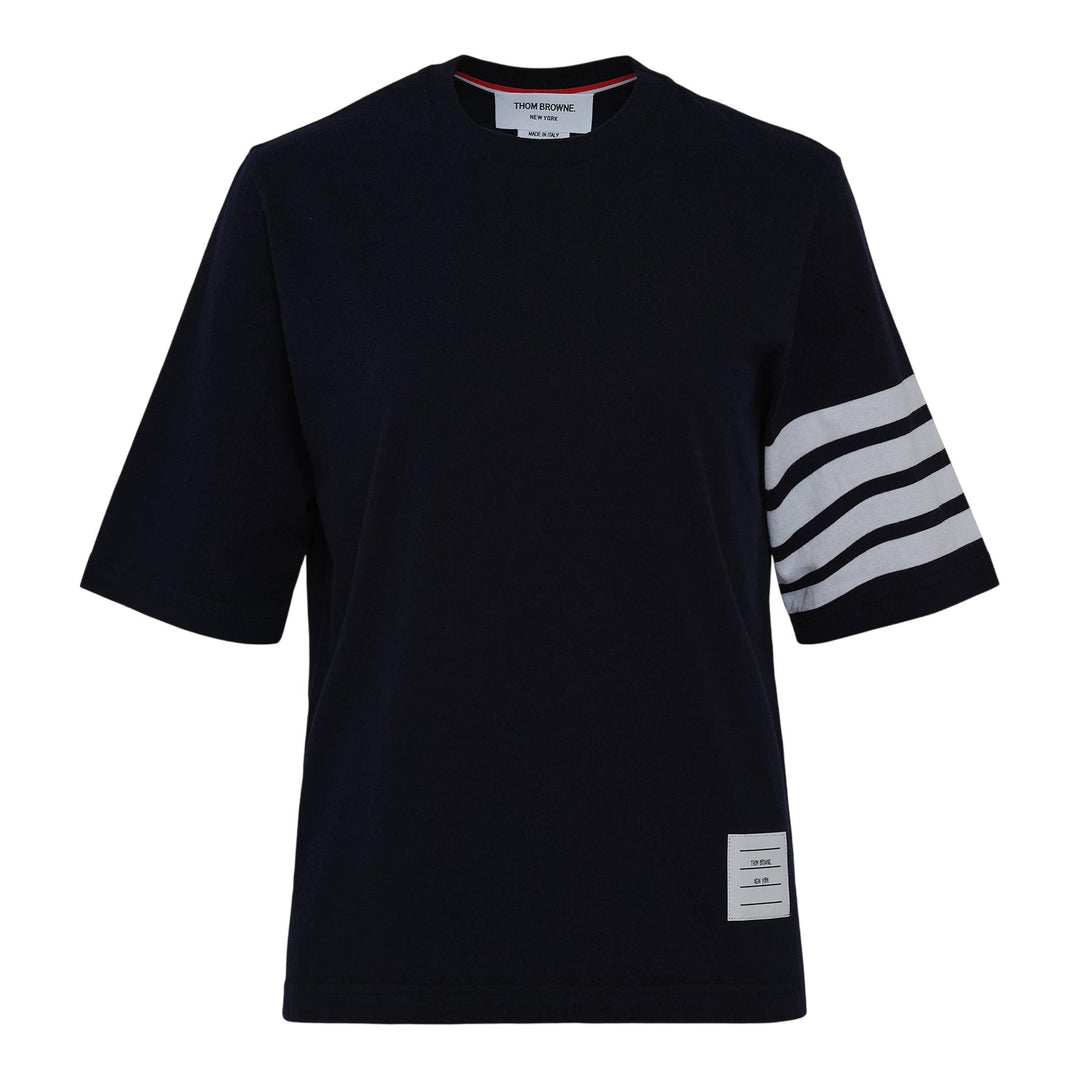 Club21 - Thom Browne - Jersey 4-Bar Short Sleeve Tee Women - TEES - Navy