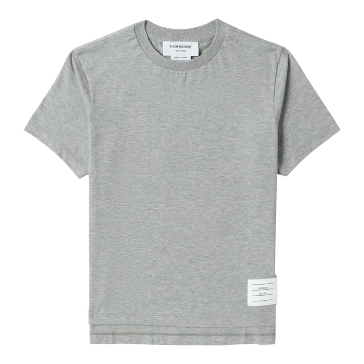 Club21 - Thom Browne - Jersey Relaxed Side Slit Tee Women - TEES - Light Grey