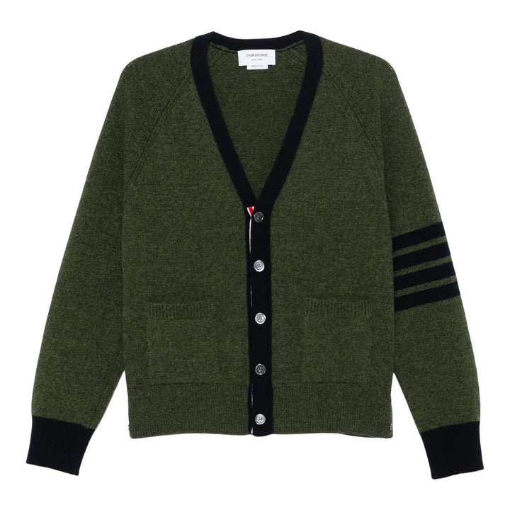 Club21 - Thom Browne - Jersey Stitch Raglan Sleeve Cardigan Men - CARDIGANS - Green