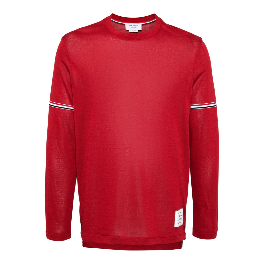 Thom_Browne_Light_Weight_Cotton_Stripe_Tee_Burgundy