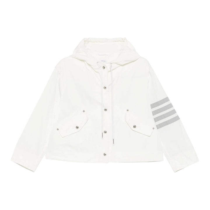 Club21 - Thom Browne - Memory Tech 4-Bar Cropped Anorak Jacket Women - BLOUSON - White