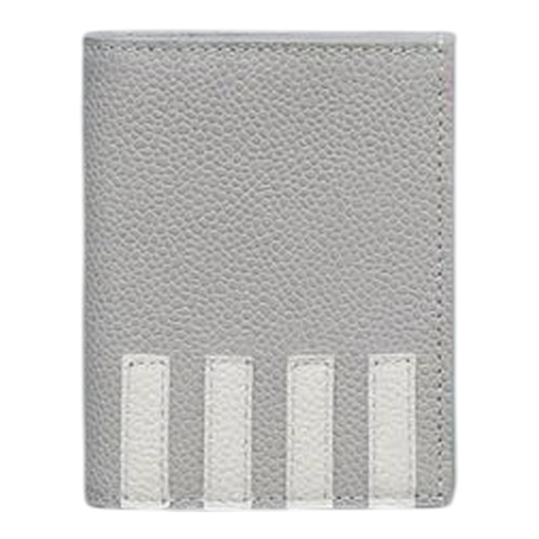 Club21 - Thom Browne - Pebble Grain 4-Bar Double Card Holder Men - CARD CASES - Light Grey