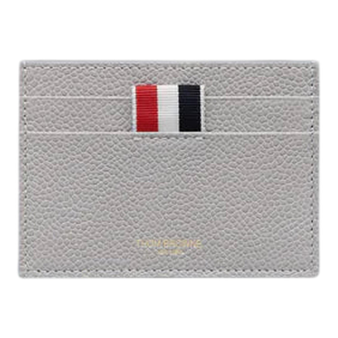 Club21 - Thom Browne - Pebble Grain 4-Bar Single Card Holder Men - CARD CASES - Light Grey