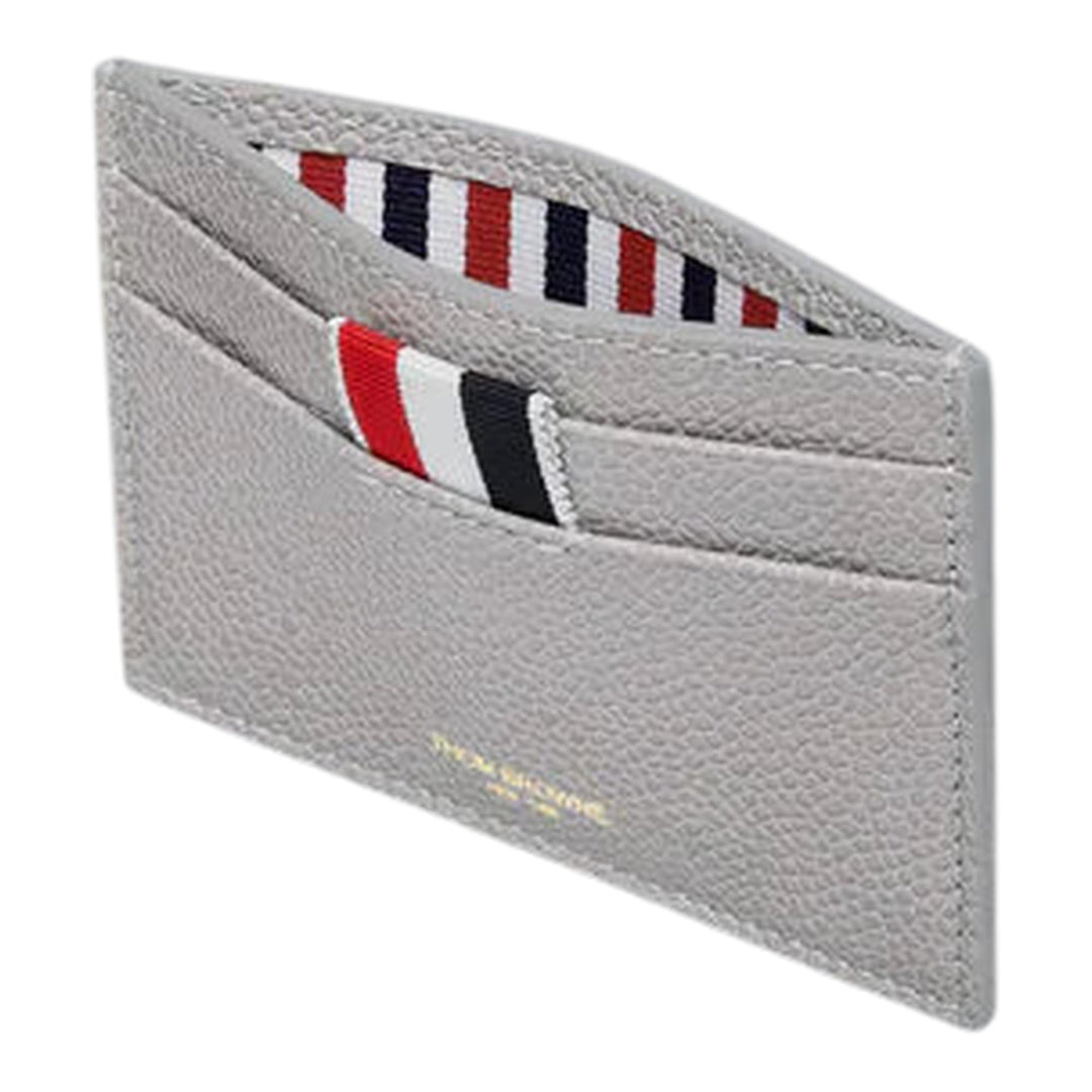 Club21 - Thom Browne - Pebble Grain 4-Bar Single Card Holder Men - CARD CASES - Light Grey