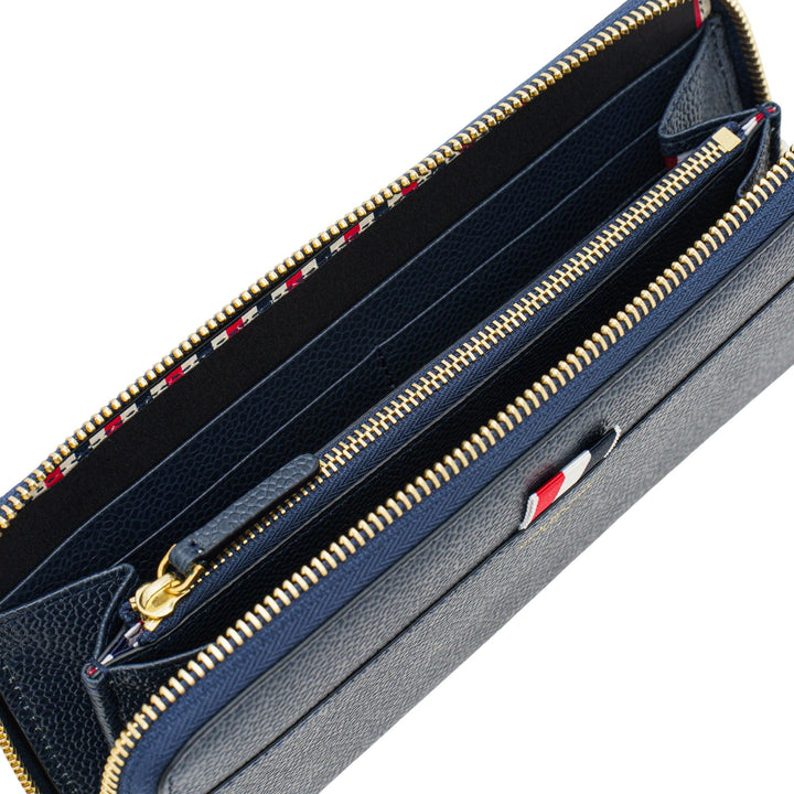 Club21 - Thom Browne - Pebble Grain Continental Zip Wallet Women - WALLETS - Navy