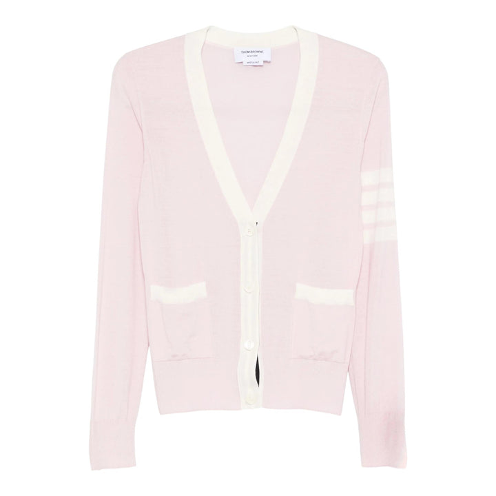 Club21 - Thom Browne - Relaxed Fit V Neck Cardigan - CARDIGANS - Pink
