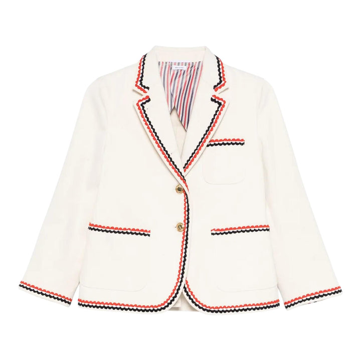 Club21 - Thom Browne - Selvedge Denim Cropped Sack Sportcoat Women - JACKETS - White