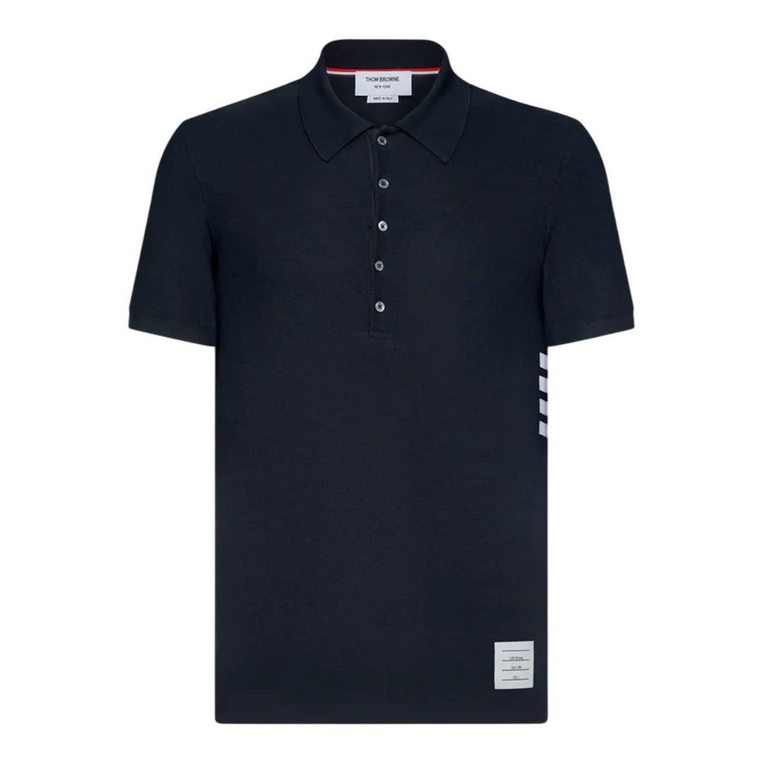 Club21 - Thom Browne - Short Sleeve Rib Cuff Polo - POLOS - Navy