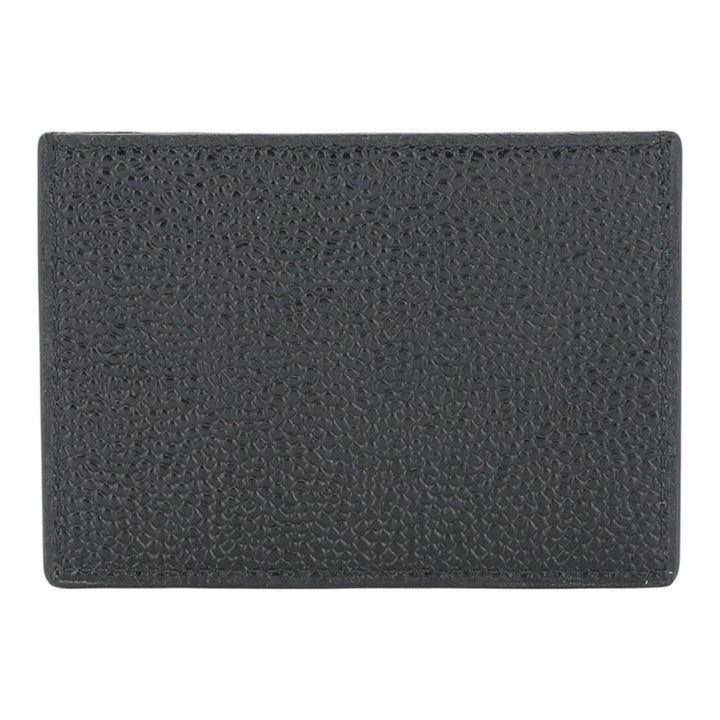 Club21 - Thom Browne - Single Card Holder In Pebble Grain Men - CARD CASES - Black