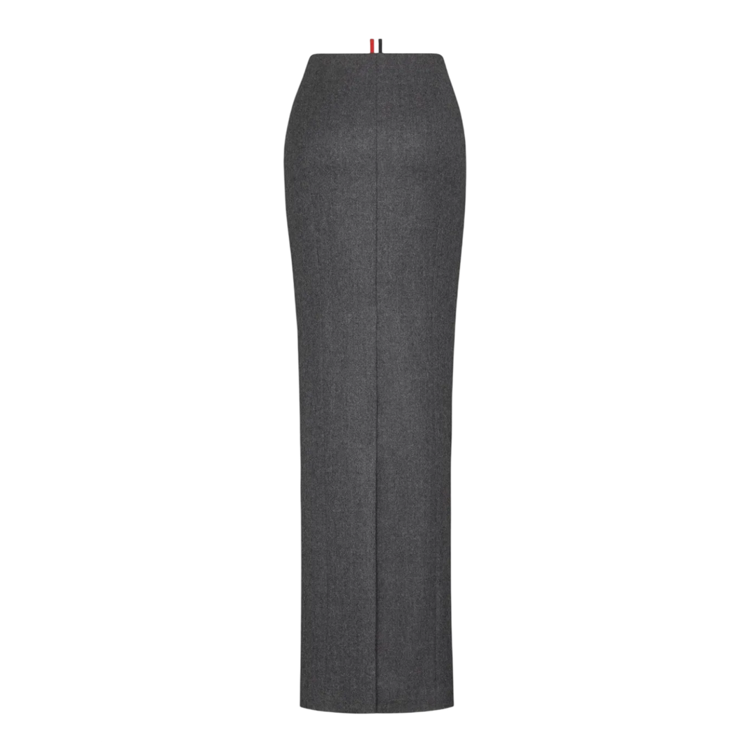 Solid Wool Flannel Pencil Skirt