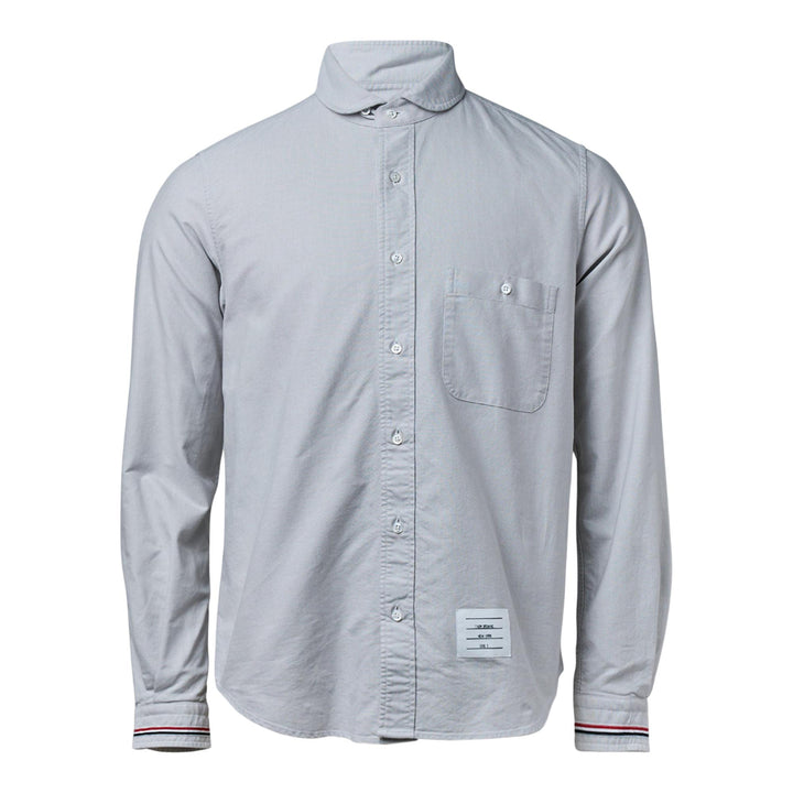 Club21 - Thom Browne - Straight Fit Shawl Collar Long Sleeve Shirt Men - SHIRTS - Grey