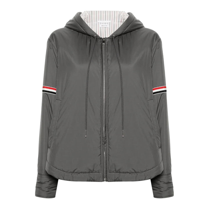 Club21 - Thom Browne - Ultra Light Nylon Tech Down Fill Armband Hood Shirt Hem Jacket Women - BLOUSON - Charcoal