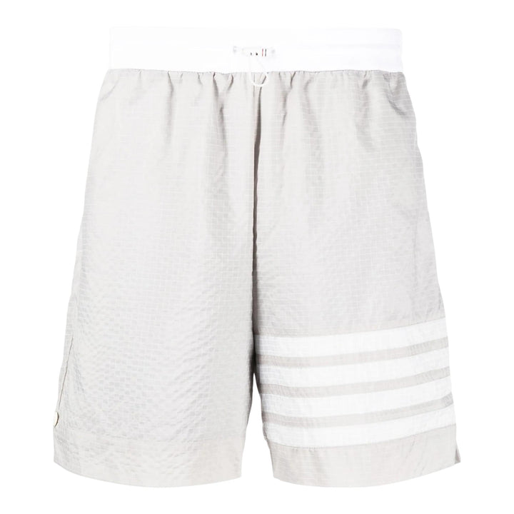 Club21 - Thom Browne - Ultralight Ripstop 4-Bar Mid Thigh Shorts Men - SHORTS - Light Grey