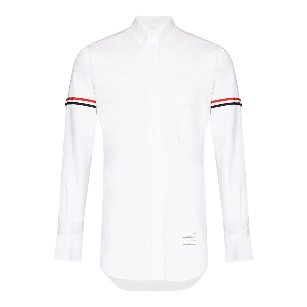 Club21 - Thom Browne - White Oxford Striped Grosgrain Armband Classic Shirt Men - SHIRTS - White