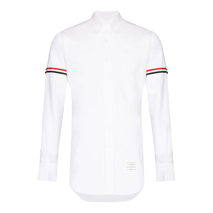 Club21 - Thom Browne - White Oxford Striped Grosgrain Armband Classic Shirt Men - SHIRTS - White
