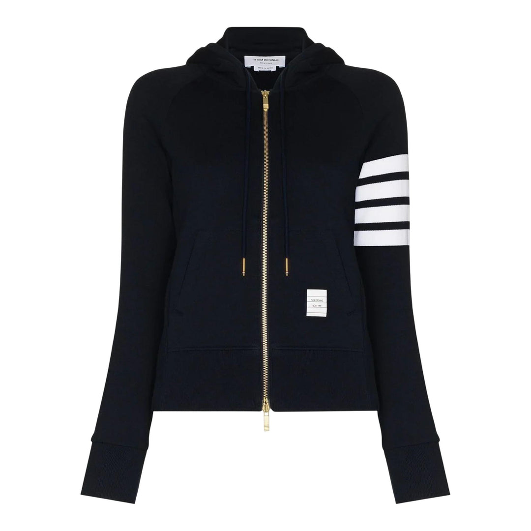 Club21 - Thom Browne - Zip Hoodie With Engineered 4 Bar Women - JACKETS - Navy