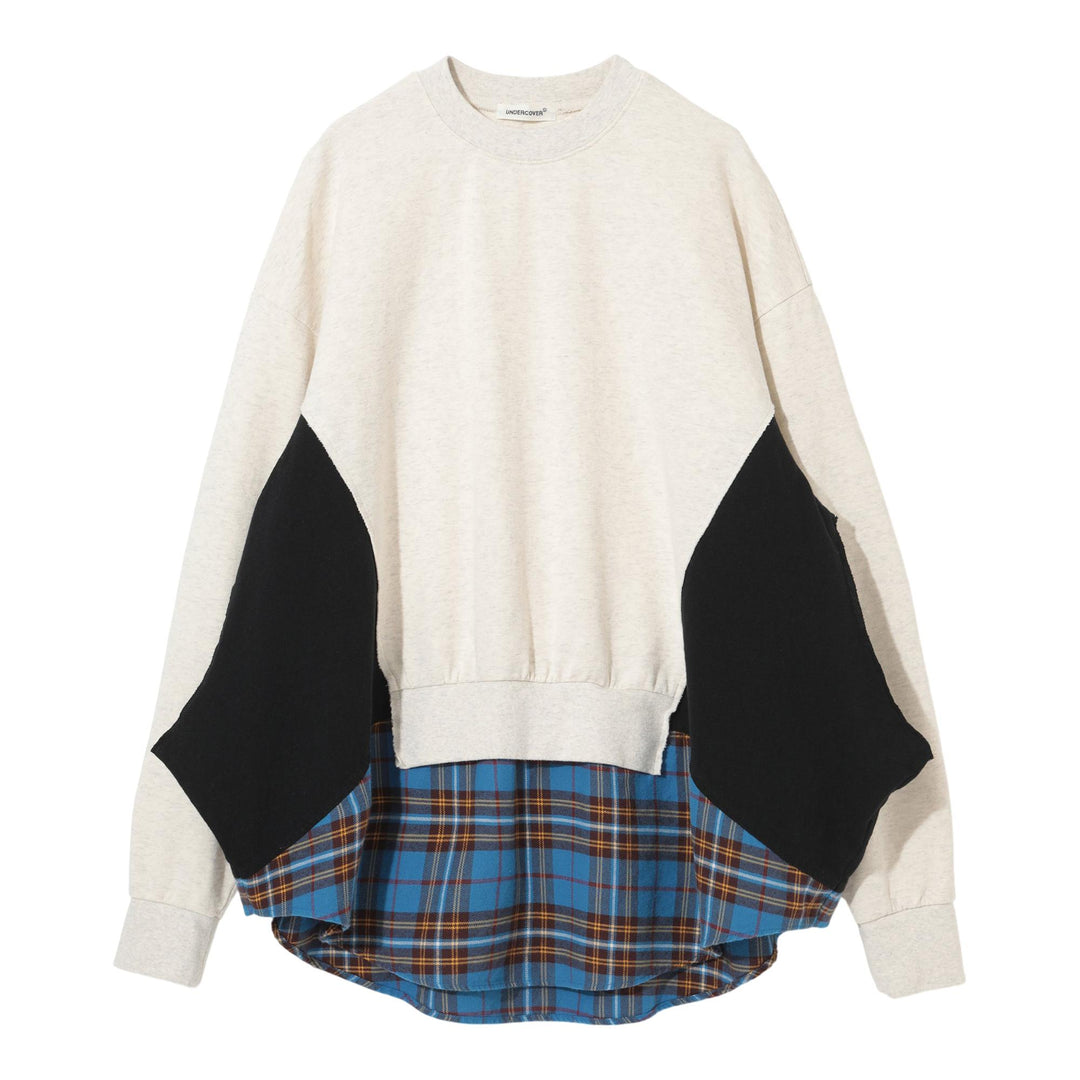 Club21 - UNDERCOVER - Cut And Sew Plaid Pullover - SWEATSHIRTS - Beige