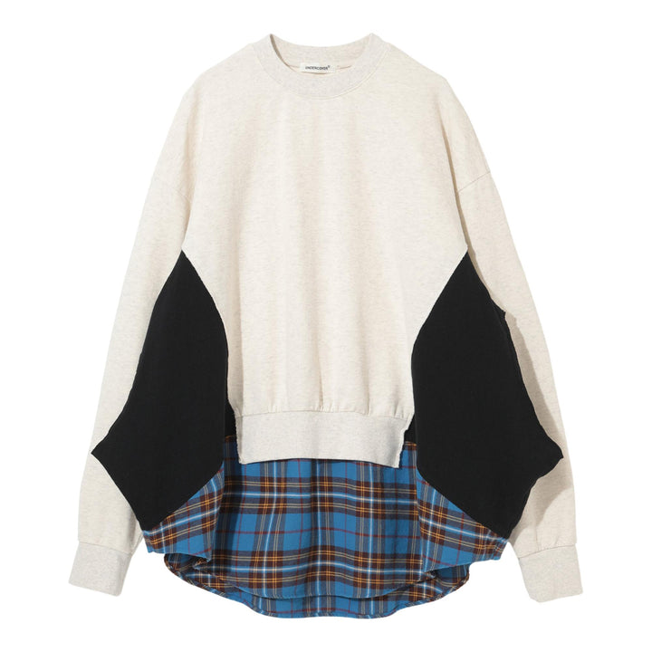 Club21 - UNDERCOVER - Cut And Sew Plaid Pullover - SWEATSHIRTS - Beige