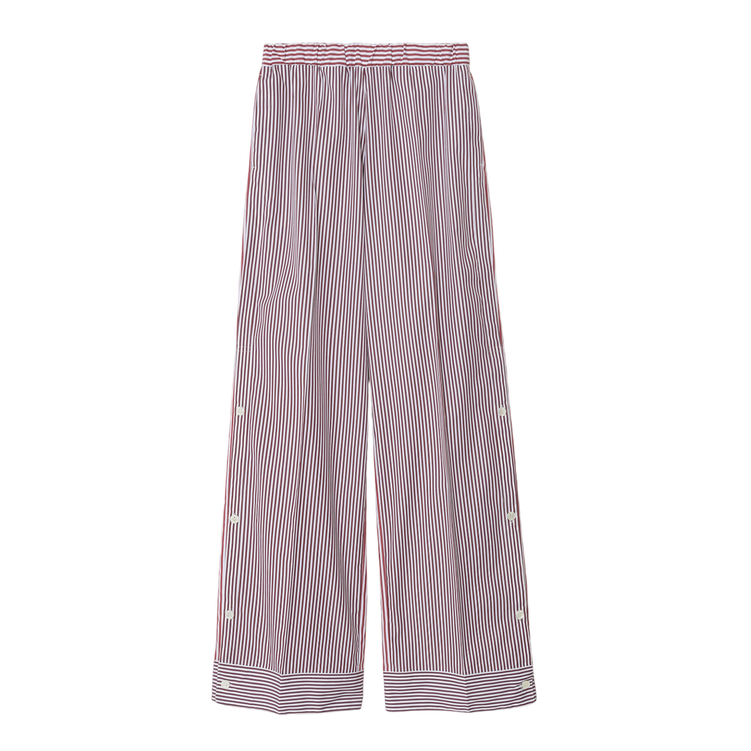 Stripe Pants With Side Buttons