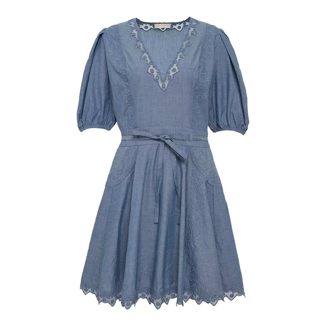 Ulla Johnson V-neck Mini Dress - Blue Ulla Johnson V-neck Mini Dress - Blue