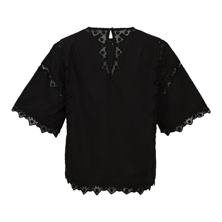 Club21 - Ulla Johnson - Kai Short Sleeve Top - WOVEN TOPS - Black