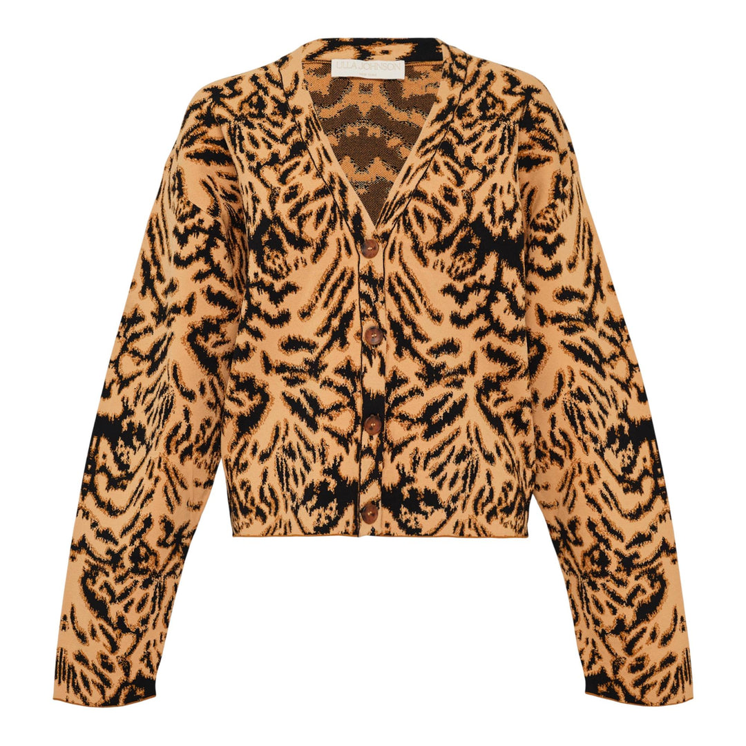 Club21 - Ulla Johnson - Payton Jacquard Knit Cardigan - CARDIGANS - Brown