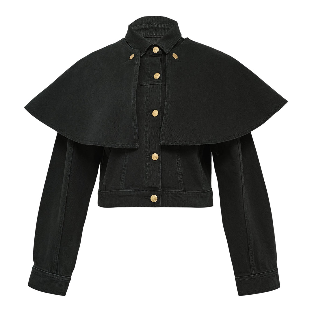 Club21 - Ulla Johnson - The Agata Denim Cape Jacket - BLOUSON - Green