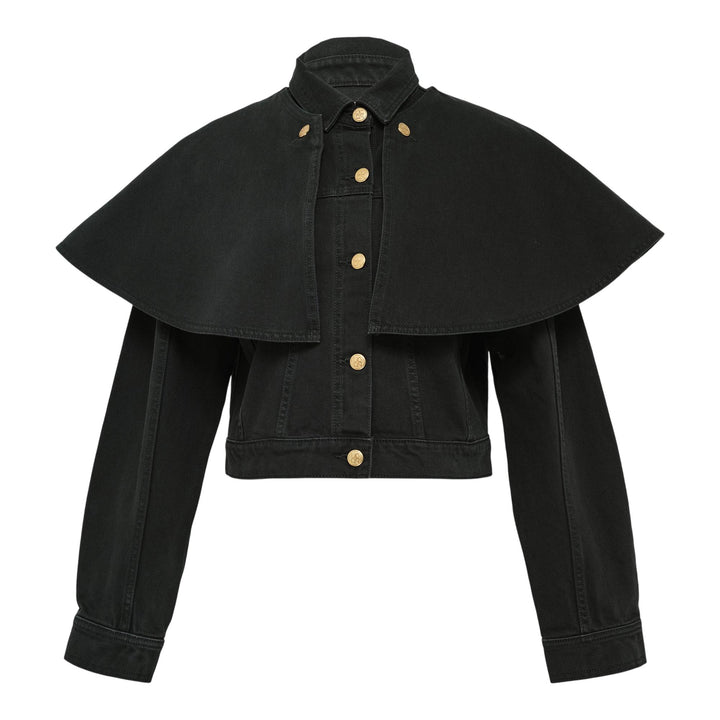 Club21 - Ulla Johnson - The Agata Denim Cape Jacket - BLOUSON - Green