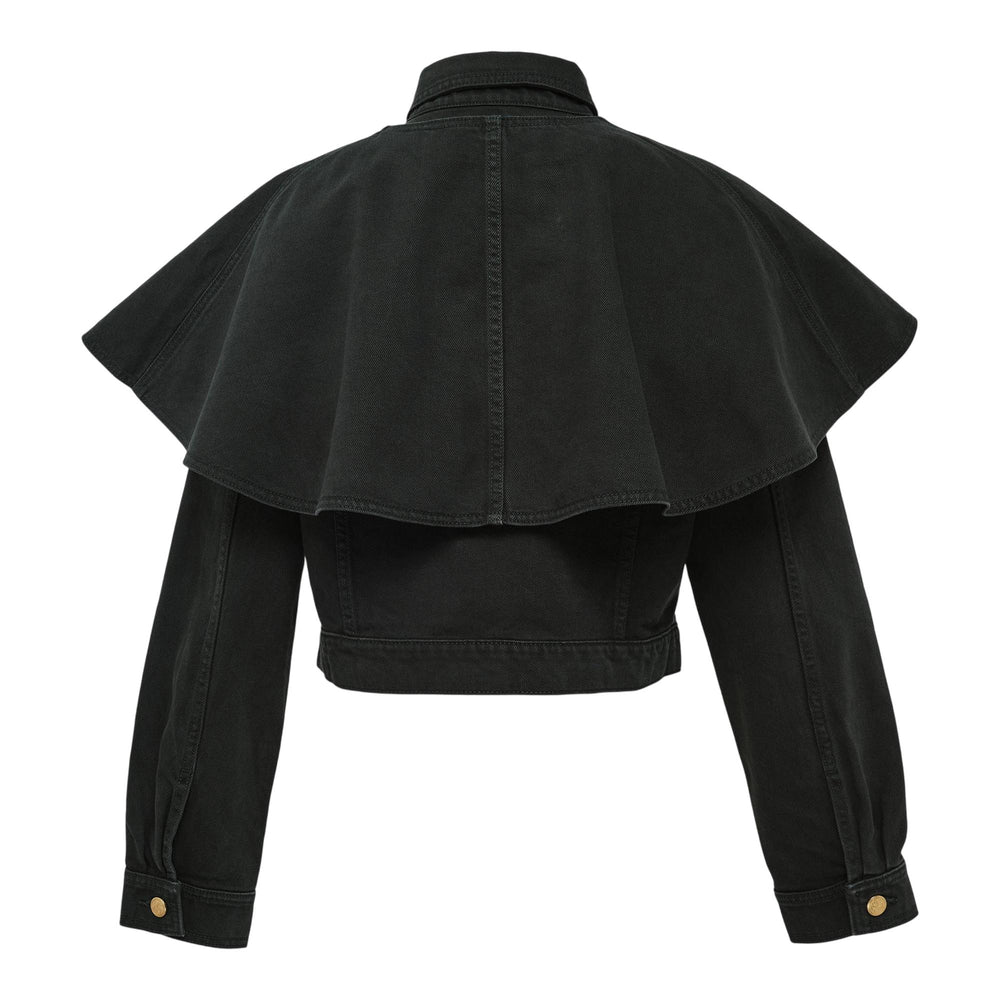 Club21 - Ulla Johnson - The Agata Denim Cape Jacket - BLOUSON - Green