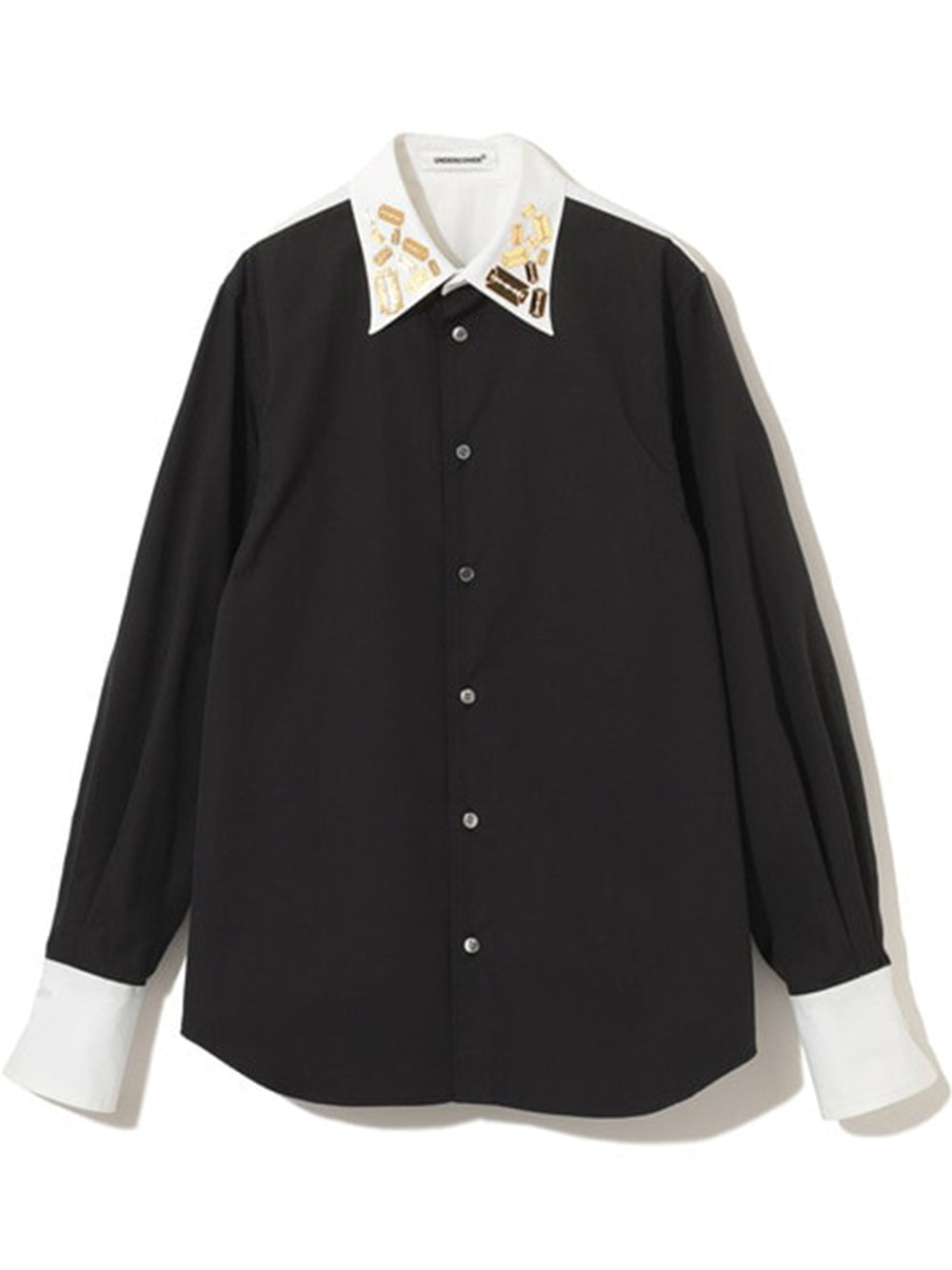 Undercover-Contrast-Yoke-Blouse-Black-1