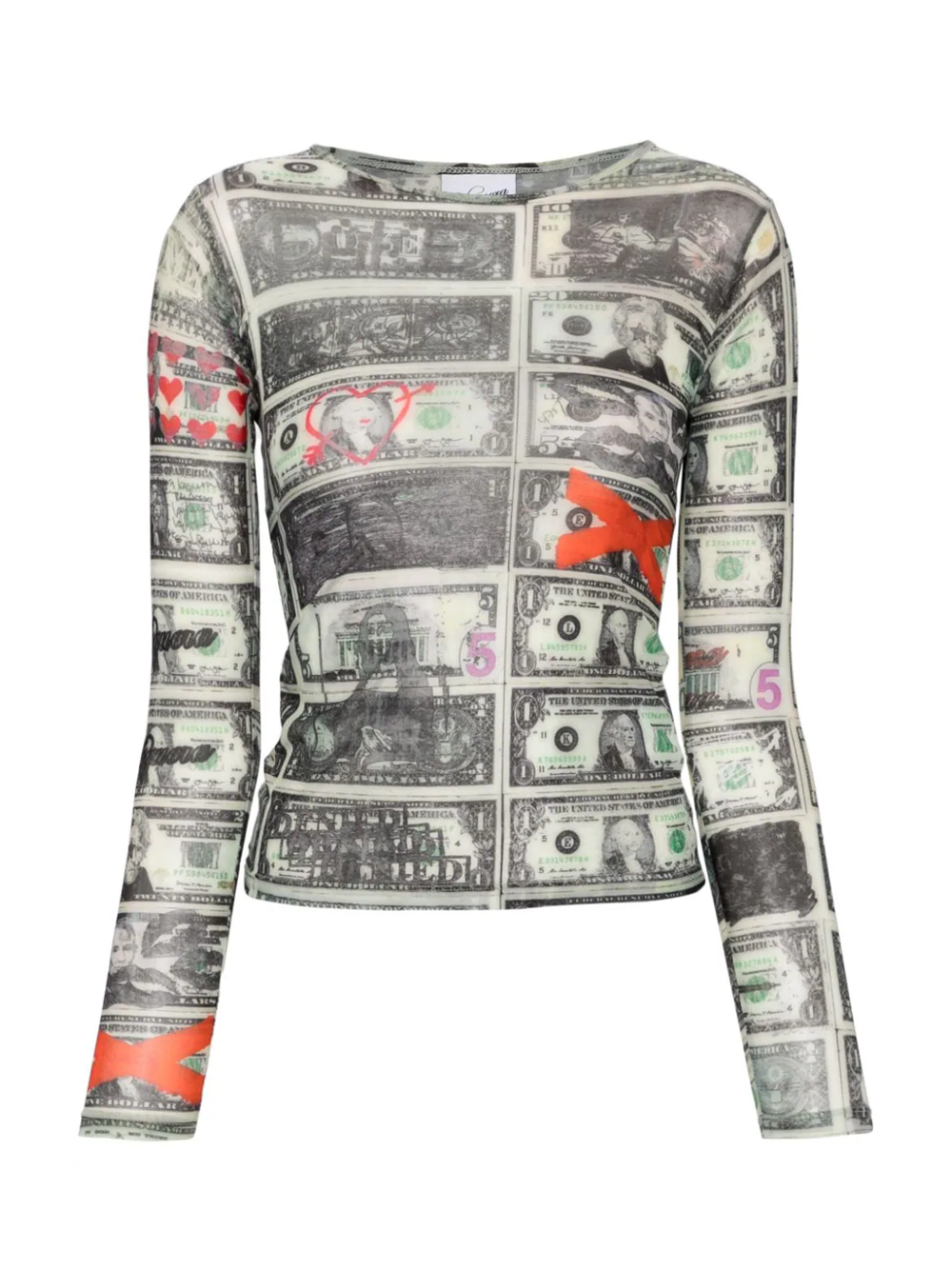 VAQUERA_Women_Dollars_Second_Skin_Top_Print