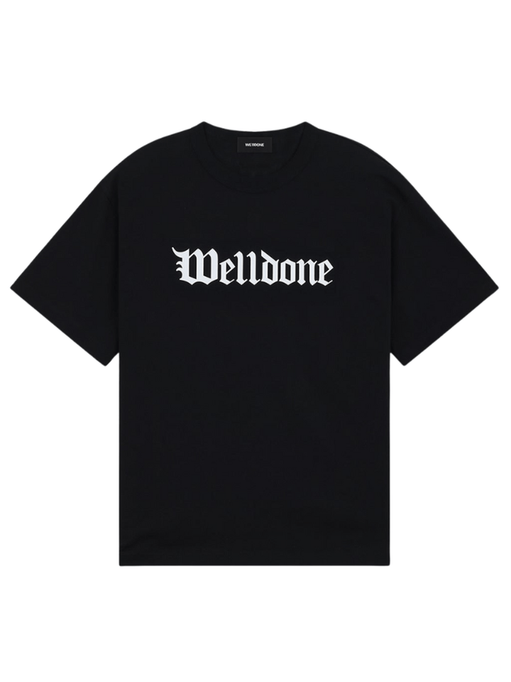 We11done-Black-Gothic-Logo-Print-T-Shirt-Black-1