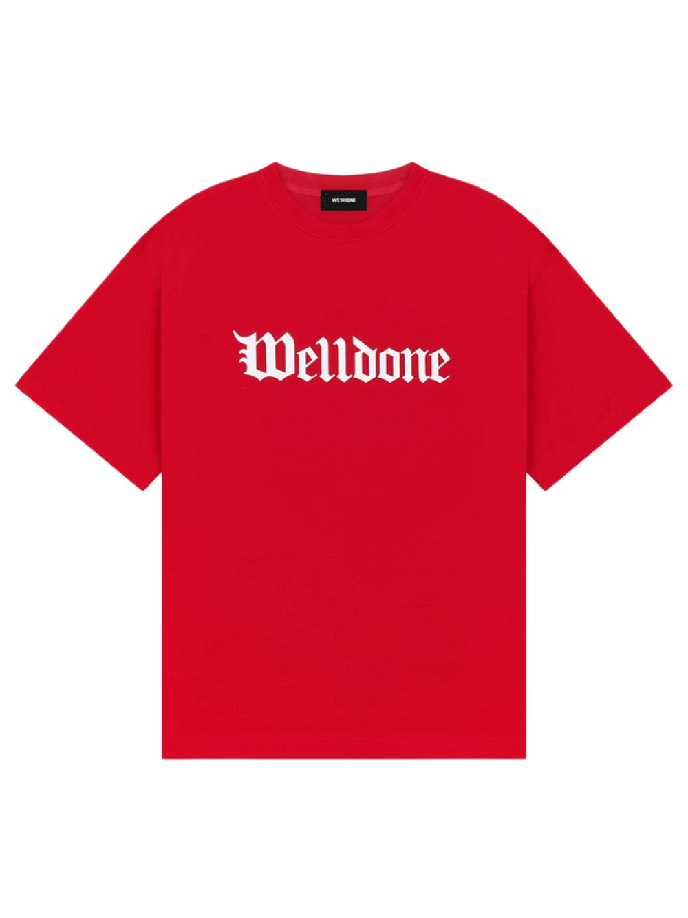 We11done-Red-Gothic-Logo-Print-T-Shirt-Red-1