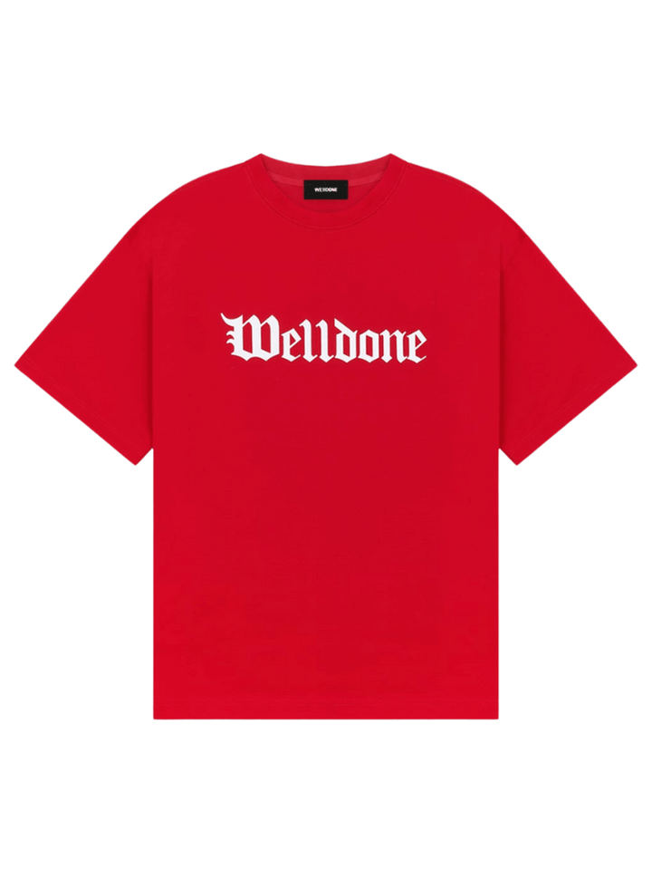 We11done-Red-Gothic-Logo-Print-T-Shirt-Red-1