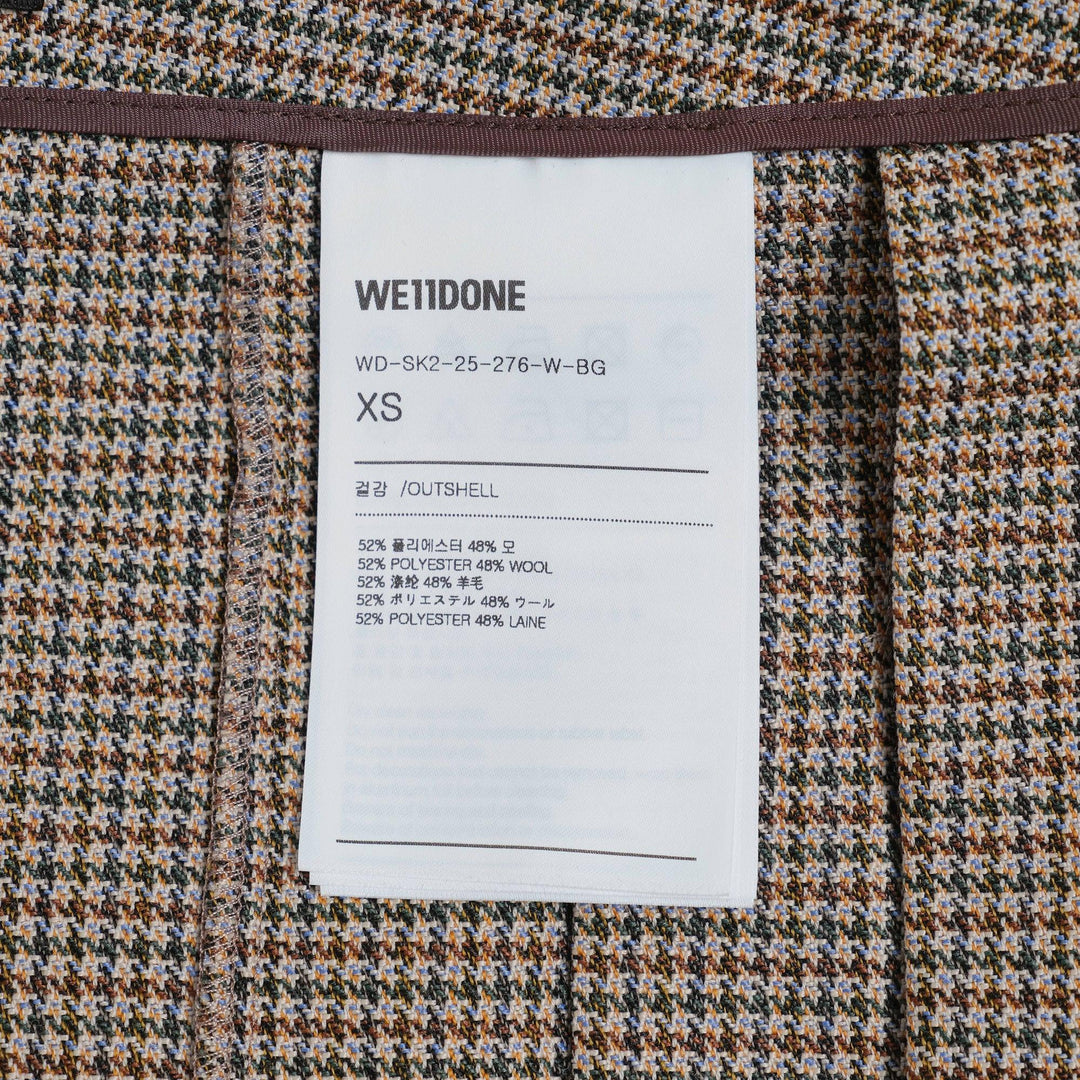 Club21 - We11done - Beige Womens Asymmetric Checked Skirt - SKIRTS - Beige