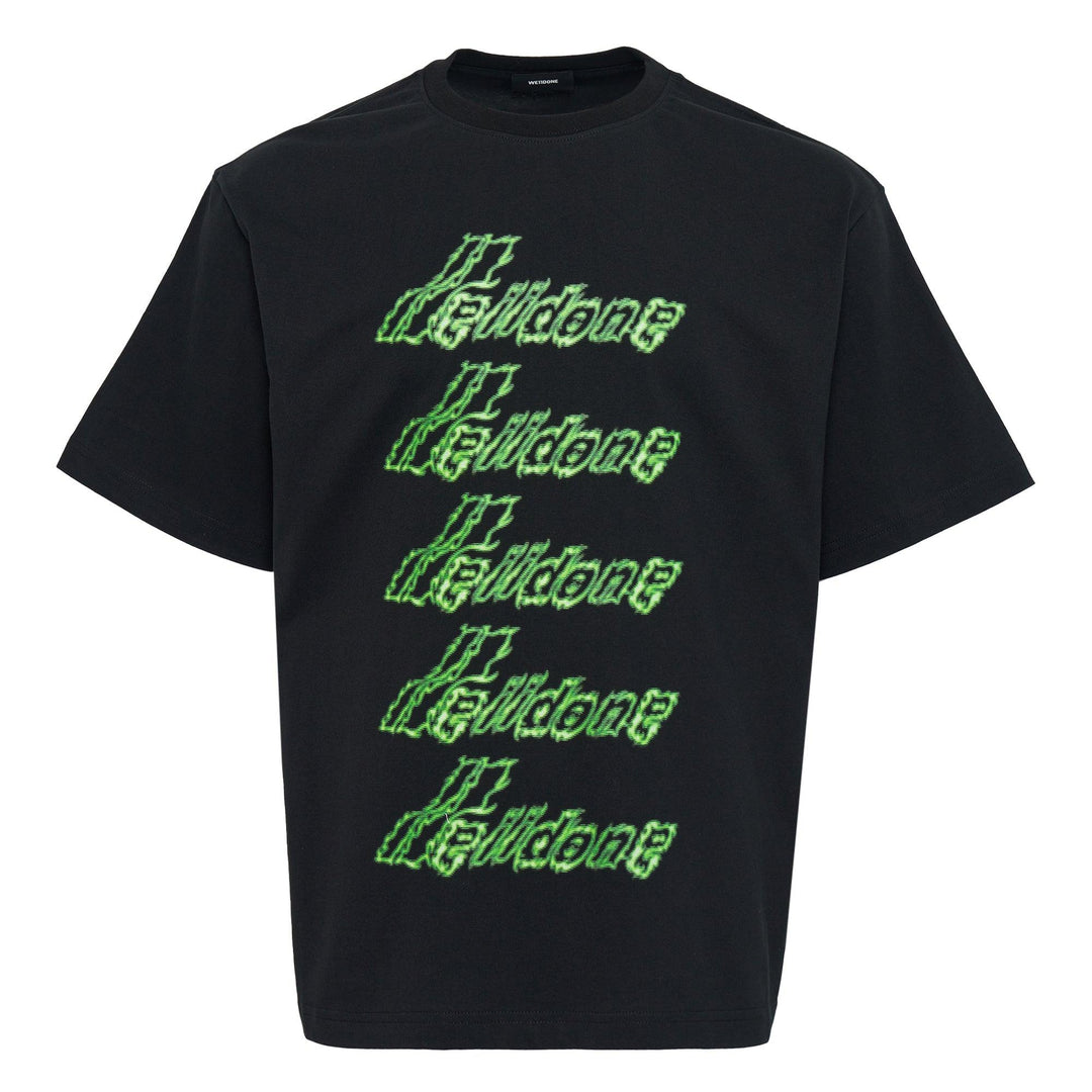 Club21 - We11done - Black Multilogo T-Shirt - TEES - Black