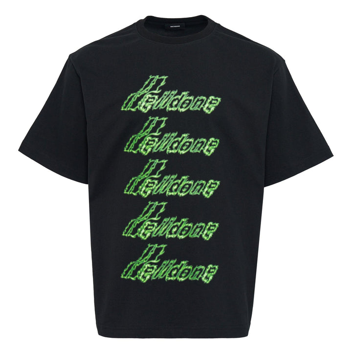 Club21 - We11done - Black Multilogo T-Shirt - TEES - Black