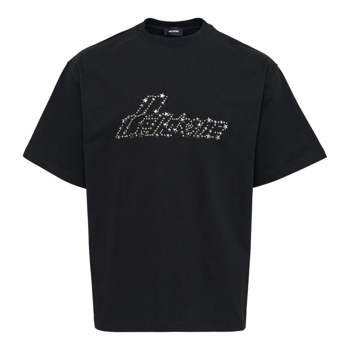 Club21 - We11done - Black Pearly SE11DONE Logo T-Shirt - TEES - Black