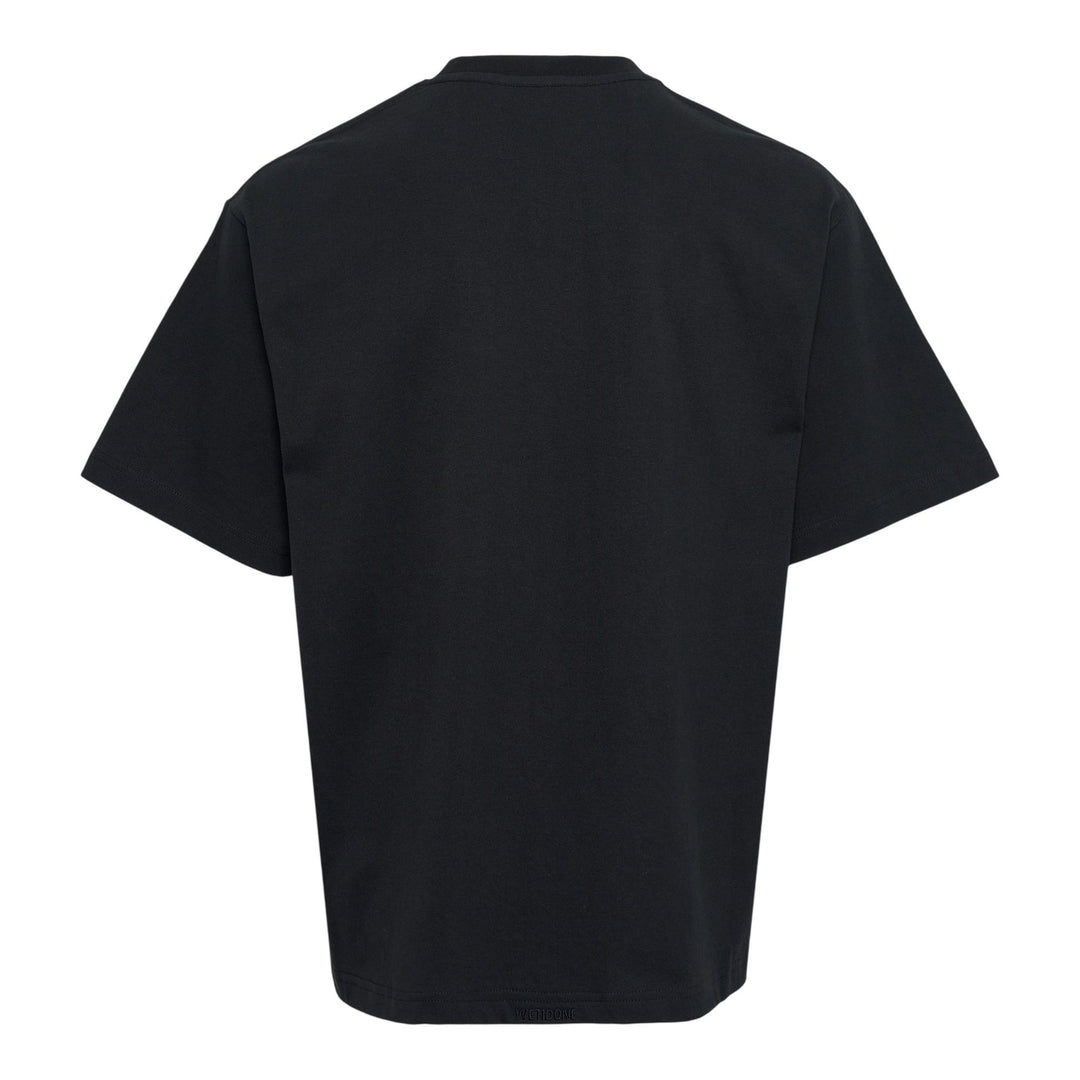 Club21 - We11done - Black Rhinestone Basic Logo Tee - TEES - Black